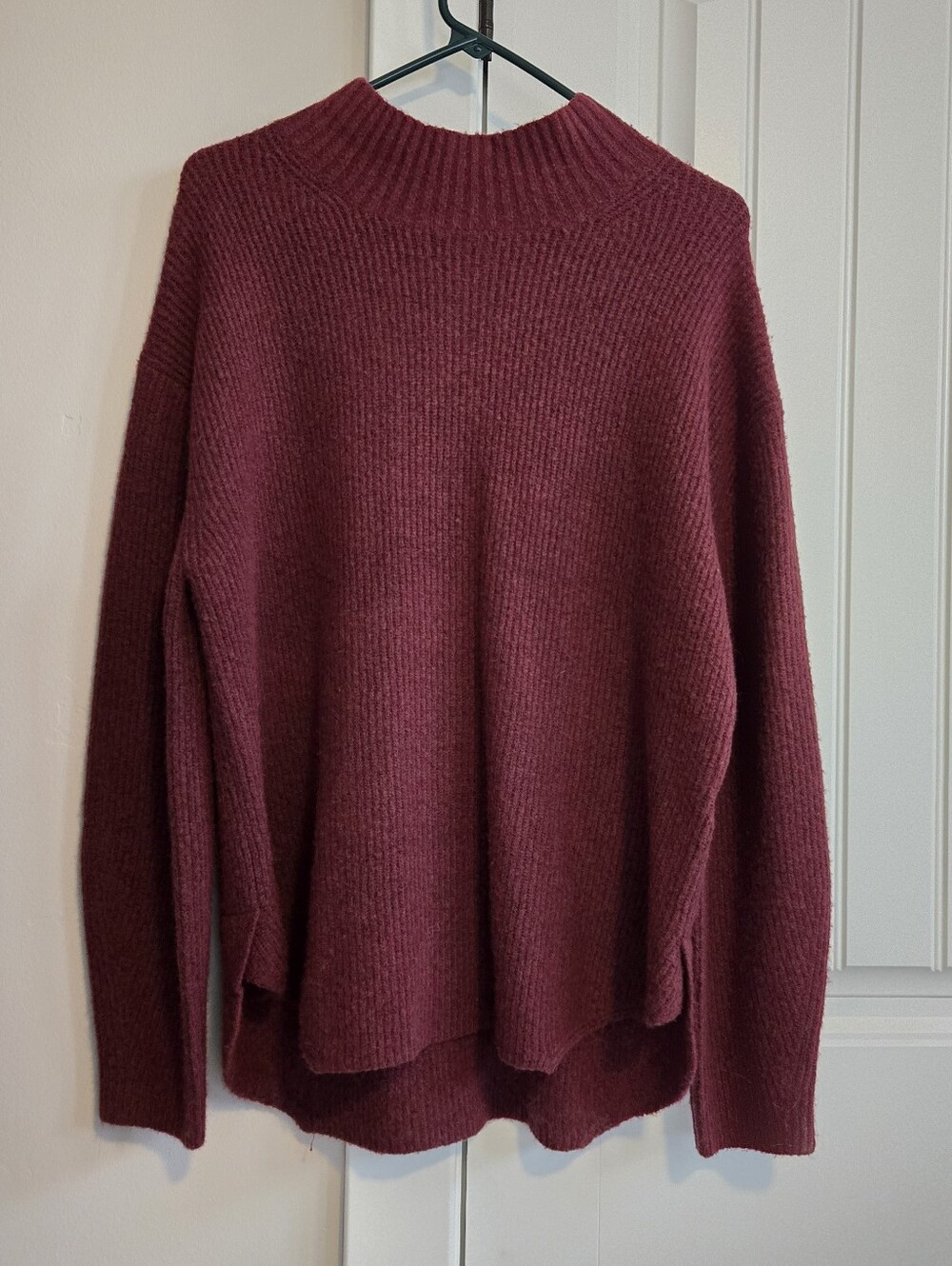 Caslon Ribbed Cowl Neck Sweater - Wine